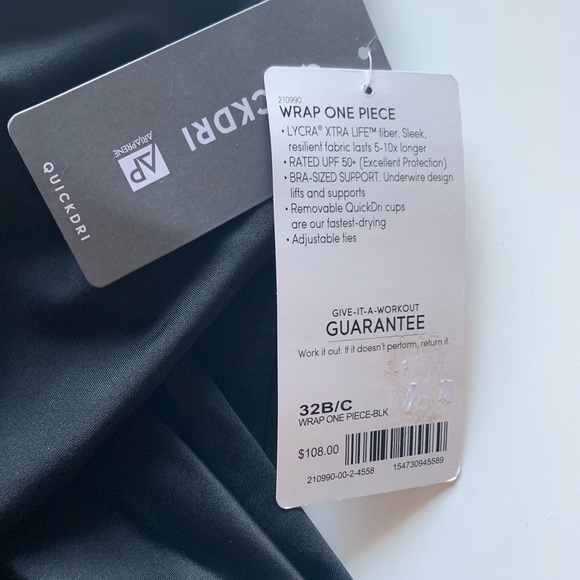 NWT Athleta Wrap One Piece Swimsuit Black 32B/C - Picture 6 of 8